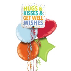 Hugs Kisses Get Well Wishes Balloon Bouquet